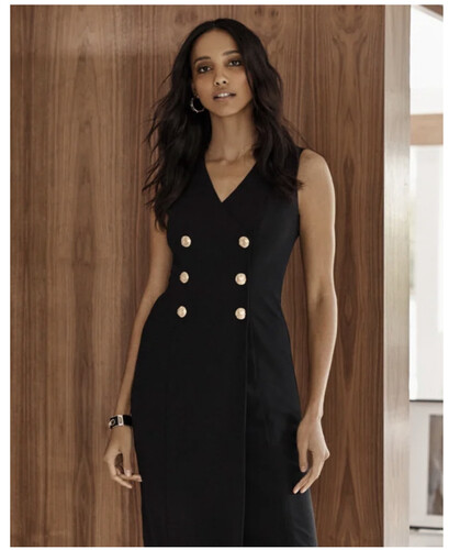 فستان اسود ميدي