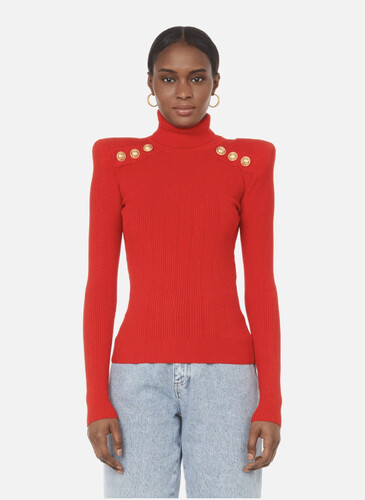 بلوزه لون احمر بقبه طويله