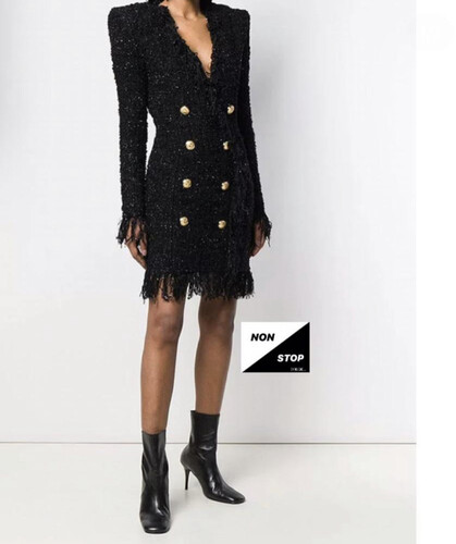 فستان اسود شتوي