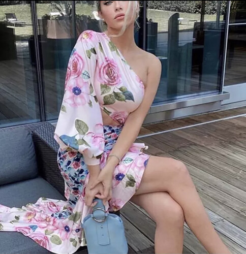 فستان مورد صيفي كم واحد