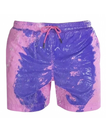 شورت بحر تتغير الوانه بالماء بنفسجي وردي