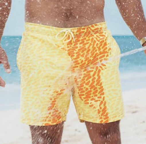 شورت تتغير الوانه برتقالي اصفر