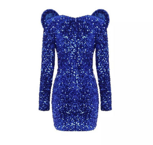 فستان ترتر لامع ازرق