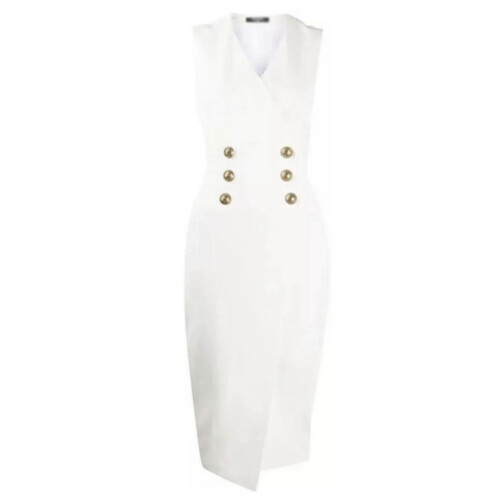 فستان ابيض ميدي