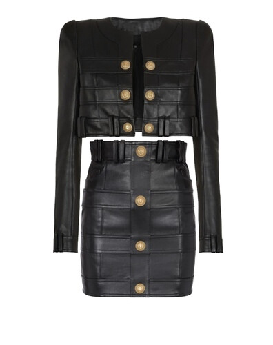 بدله قطعتين تنوره وجاكيت جلد