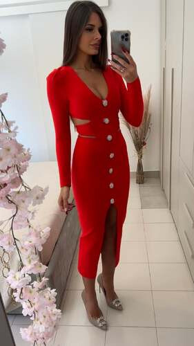 فستان سترج باندج احمر