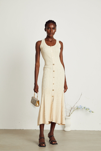 Midi off white dress 05