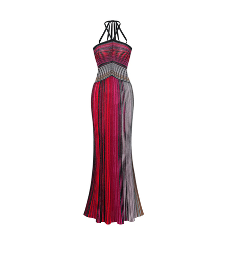 Missoni style dress red
