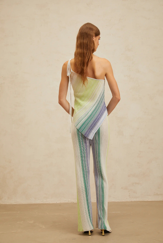 Set missoni style pant with top Green