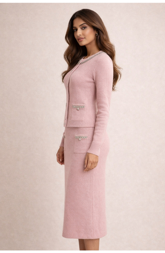 سيت توب و تنوه مع ازرار شوارفسكي