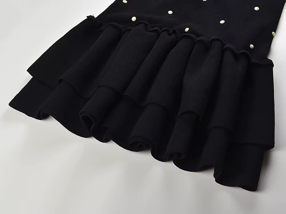 Black dress with pearl