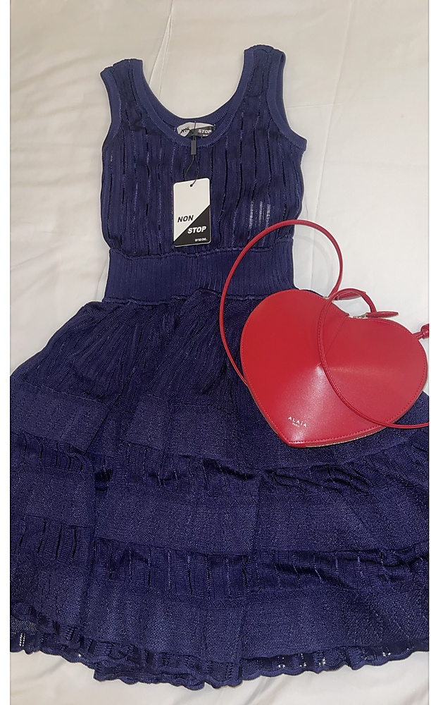 Alaia style blue dress