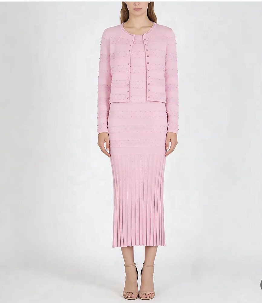 Set dress with jacket pink