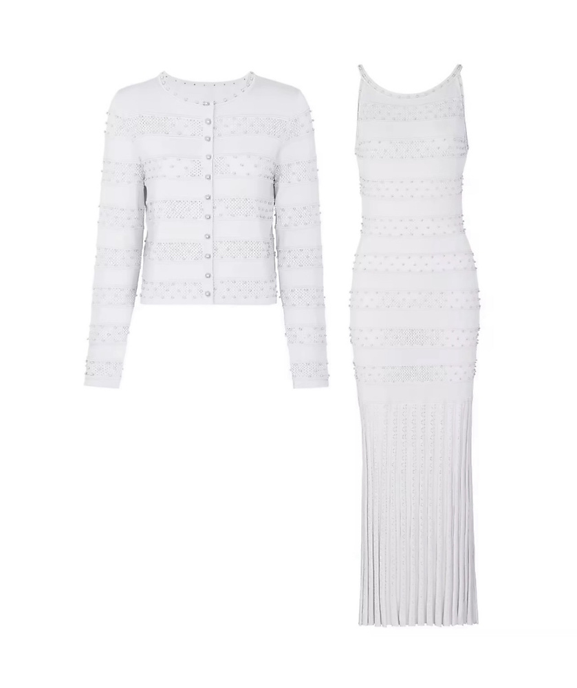 White set dress with jacket