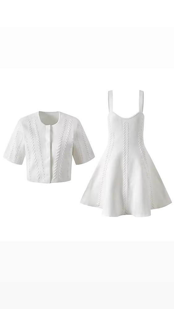 Set white dress with jacket