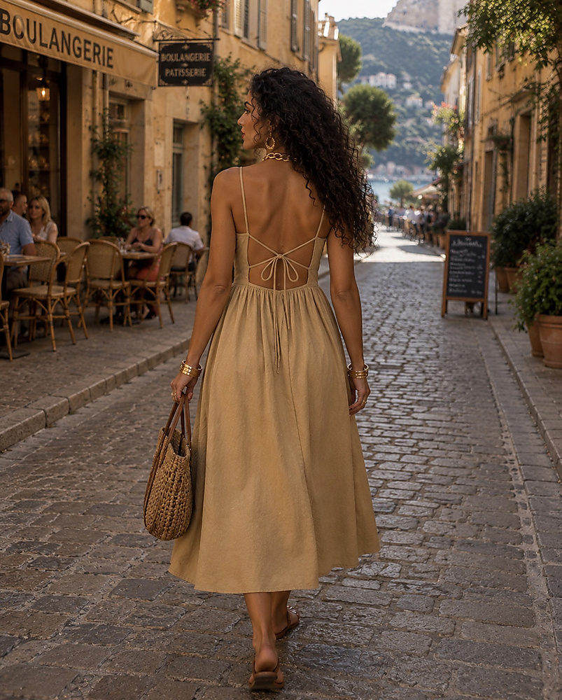 Linen cotton summer dress