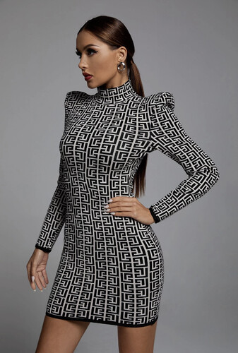 فستان سترج باندج مونوغرام