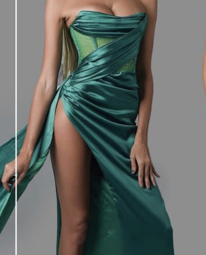 فستان سهره ستان اخضر