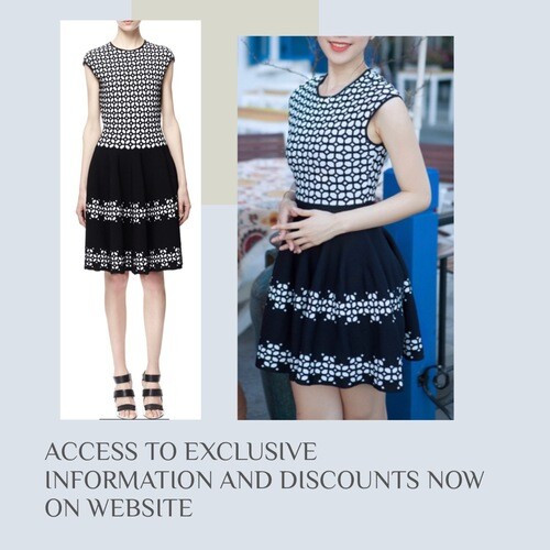 فستان اسود على ورد