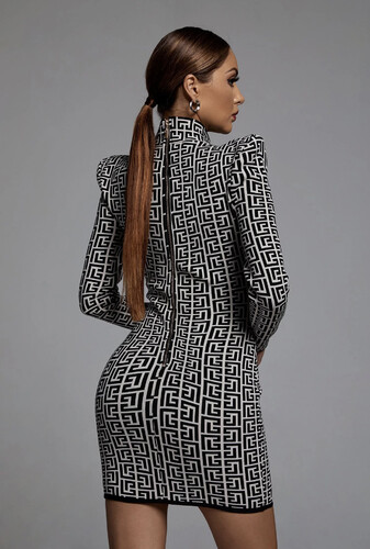 فستان سترج باندج مونوغرام