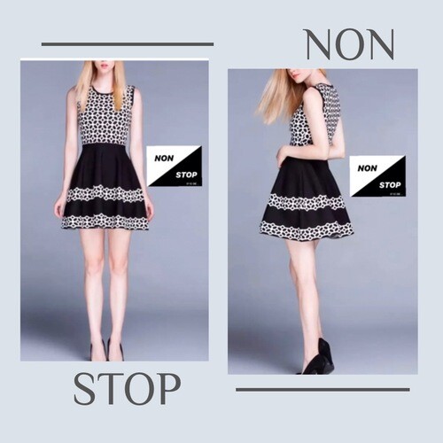 فستان اسود على ورد