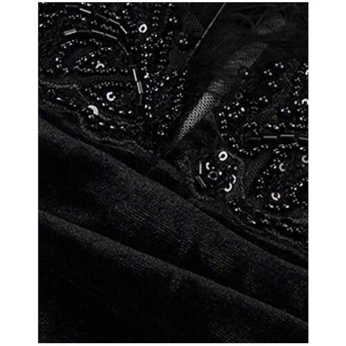 فستان مخمل اسود قصير