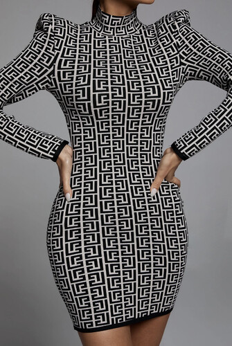 فستان سترج باندج مونوغرام