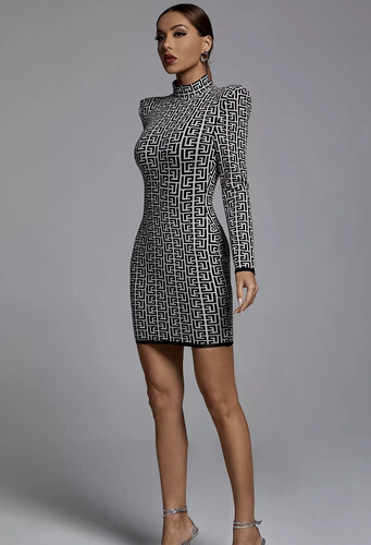 فستان سترج باندج مونوغرام