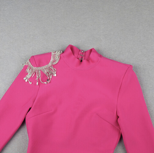 فستان استرج باندج وردي فوشيا مع سواروفسكي على الظهر