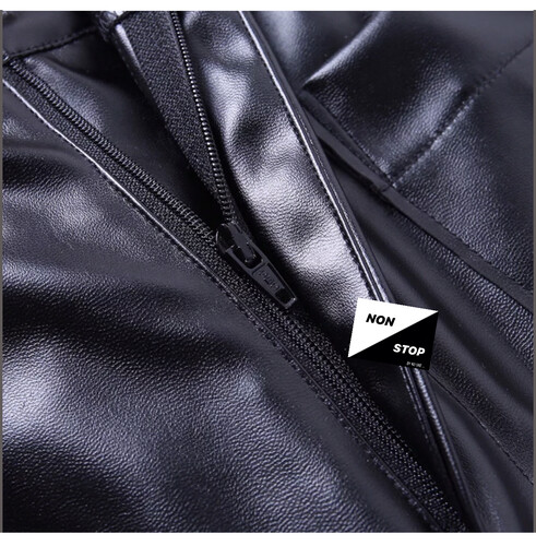 بنطلون جلد اسود هاي ويست