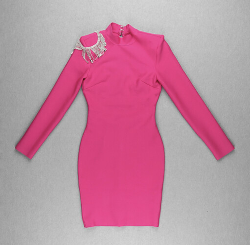 فستان استرج باندج وردي فوشيا مع سواروفسكي على الظهر