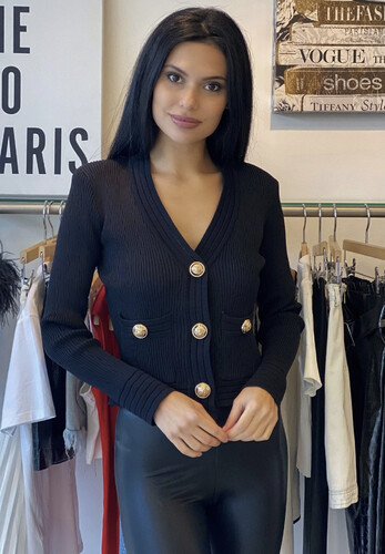 كارديجان اسود مع ازره