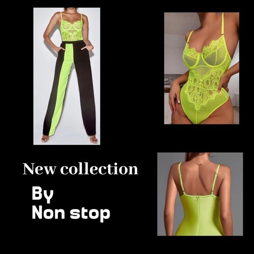 بدلة قطعتين بنطلون باندج مع بودي سوت فسفوري