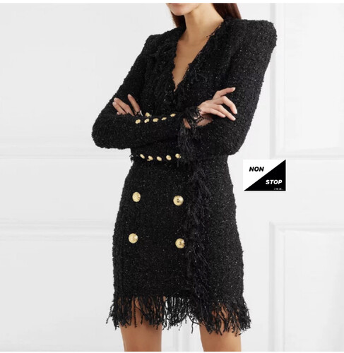 فستان اسود شتوي