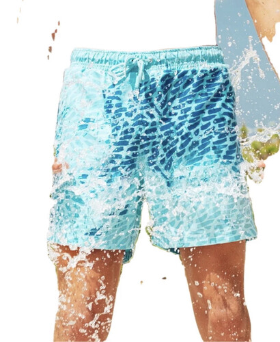 شورت يتغير لونه بالماء ازرق فاتح و غامق
