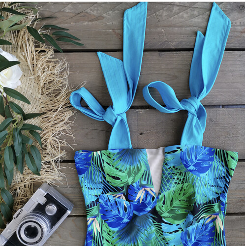 مايوه قطعه واحده اخضر ازرق