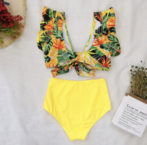 مايوه قطعتين اصفر