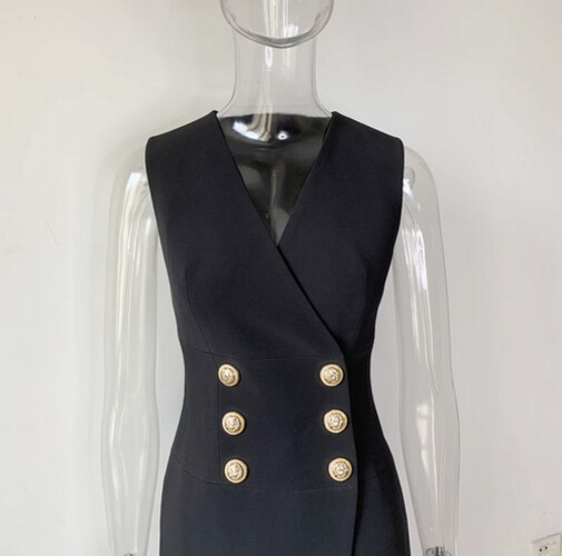 فستان اسود ميدي