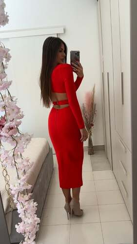 فستان سترج باندج احمر