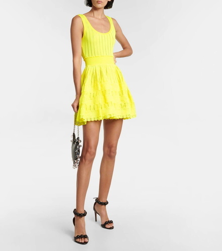 Summer dress Alaia style yellow
