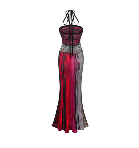 Missoni style dress red