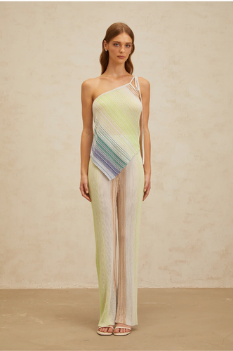 Set missoni style pant with top Green