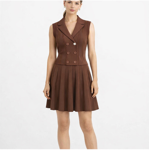 Set skirt with top brown