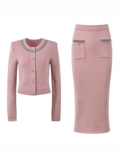 سيت توب و تنوه مع ازرار شوارفسكي