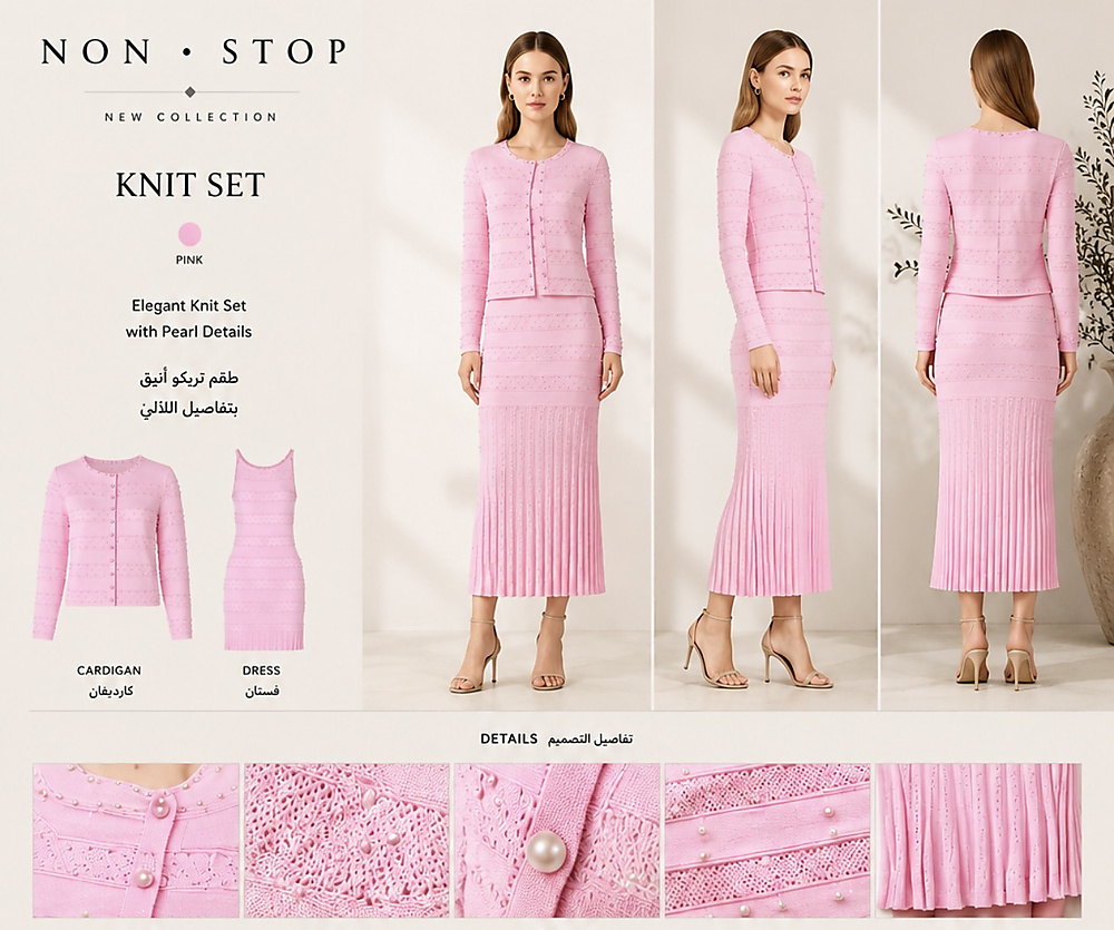 Set dress with jacket pink