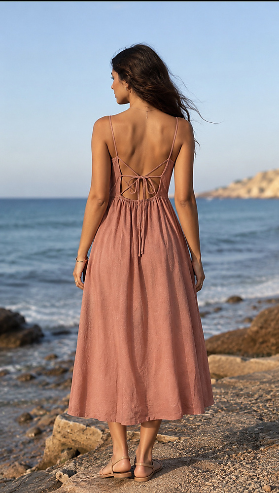 Linen cotton summer dress