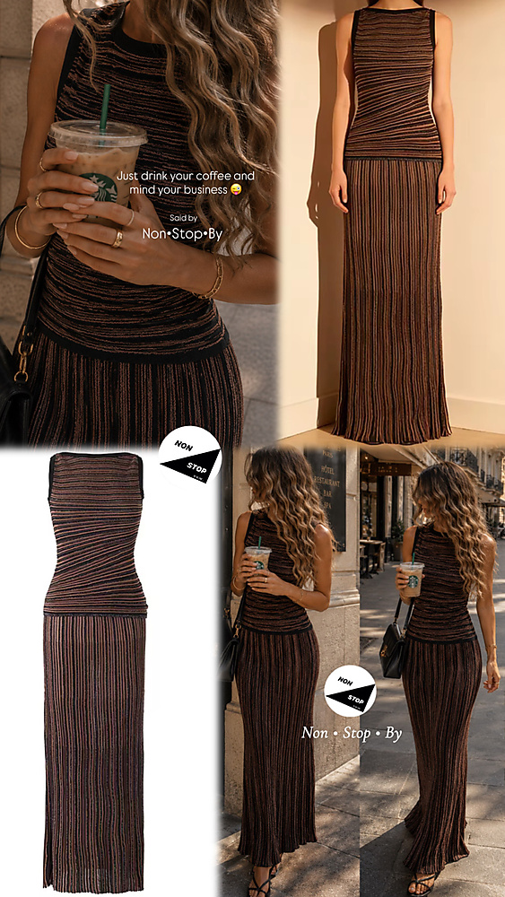 Set skirt with top brown 02