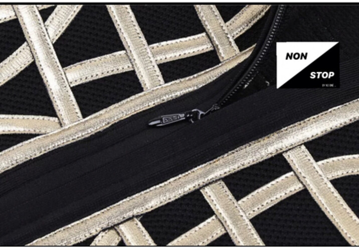 فستان باندج اسود بذهبي