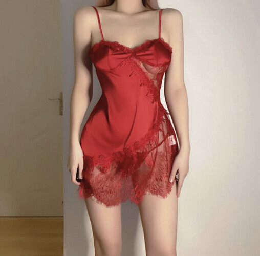 لانجري قطعتين لون احمر