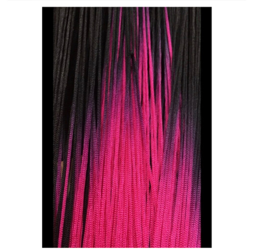 فستان مع هدب نازل اسود و فوشيا